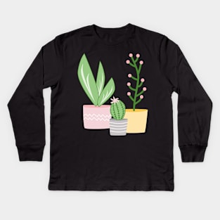 Plant life, three in a row Kids Long Sleeve T-Shirt